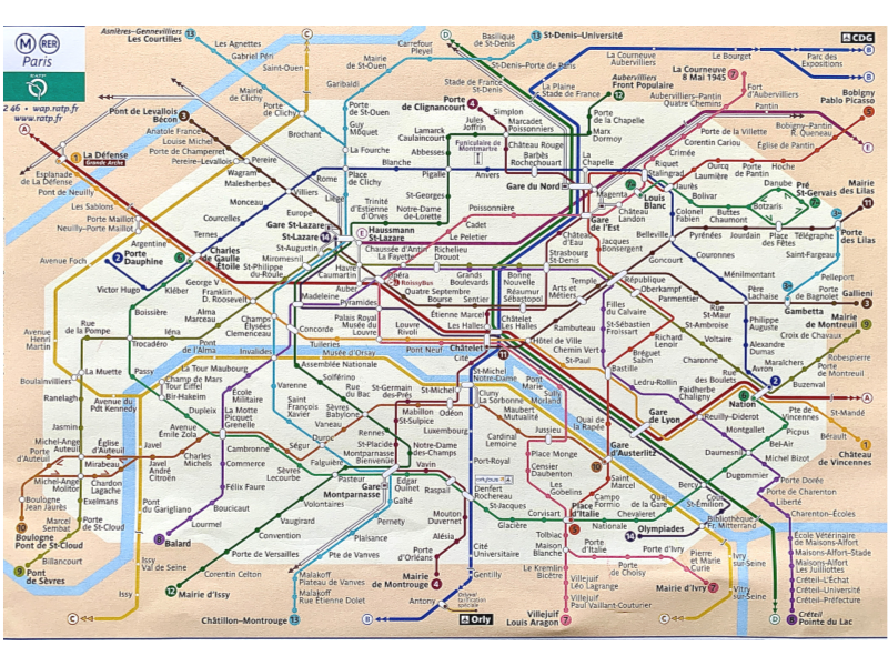 Pariser Metro Plan - abfotografiert 